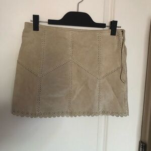 Bebe Tan Suede Mini Skirt for Casual Work